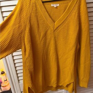Ultra Flirt Mustard V-Neck Sweater